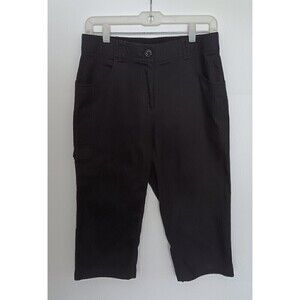 Size 8 Counterparts Black Capri Pants Cropped Elastic Waistband